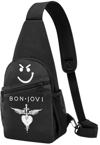 Stepgrais Jovi Rockband Schultertasche Taktischer Rucksack Rockband Outdoor Umhängetasche Satchel Brusttaschen zum Klettern Camping Radfahren Wandern