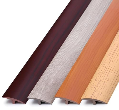 Flache Trennleiste aus Kunststoff in T-Form, T-Form-Bodenübergangsleiste, selbstklebende Laminatbodenleiste, Laminatböden überbrückt die Lücke, for Verbinden von Bodenlücken und Türübergängen(Fuchsia)