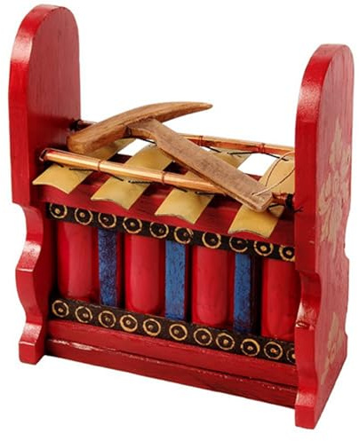 Gamelan Metallofon 4 toner med slagare traditionell indonesiskt instrument