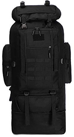 GreatRise 100L Taktischer Rucksack Molle-Military Rucksack Große Kapazität Wander Rucksack Wasserdicht Reiserucksack Outdoor Campingrucksack für Assault Wandern Reisen Camping Schwarz