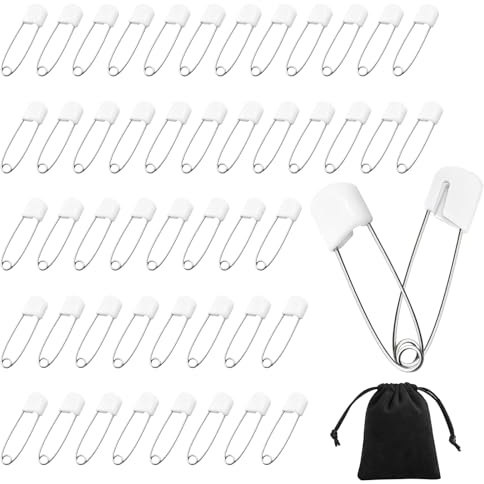 50 spille da balia per bambini, piccole con tasche con coulisse, spille per pannolini, 40 mm, per bambini piccoli, spille di sicurezza, resistenti alla ruggine, spille per pannolini per artigianato,