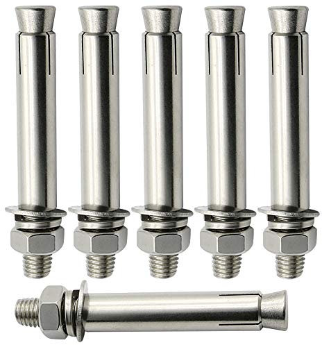 Expansionsbolzen Expansionsbolzen, Ankerbolzen, 6 Stück Expansionsschraubenbolzen M6-304 Edelstahl Außensechskantmutter Expansionshülse Hor Bolt Heavy Duty Fixing Hors, M6*50/6 Stück