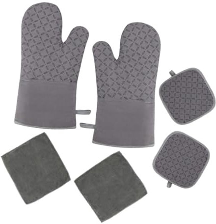 Cabilock Insulated Gloves for Baking Oven Silicone Thickened Mitts As Oven Mitts and Pot Holder for Cooking Barbecue Gloves for Kitchen