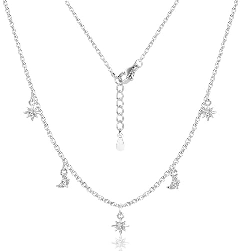 ALEXCRAFT 14K Gold Ketten Zirkonia Silber 925 Halsketten für Damen Frauen | Zirkonia Halskette ohne Anhänger Stapelbare Schlüsselbeinkette Damen Frauen Einzelne Halsketten 42cm Kette Schmuckgeschenke