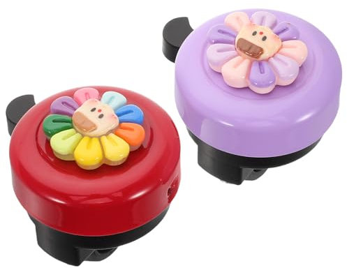 Yardwe 2 Campanelli per Bicicletta A Forma di Fiore Viola per Bambine con Suono Chiaro Accessori per Biciclette per Adulti Bambine E Ragazzi (Ragazza con I Fiori)