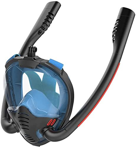Schnorchelmaske für Erwachsene und Kinder, Tauchen, doppelte Vollgesichtsmaske mit Antibeschlag-Schnorchelmaske, Atemschutzgerät zum Schwimmen unter Wasser, Farbe 01S/M, Farbe 01S/M