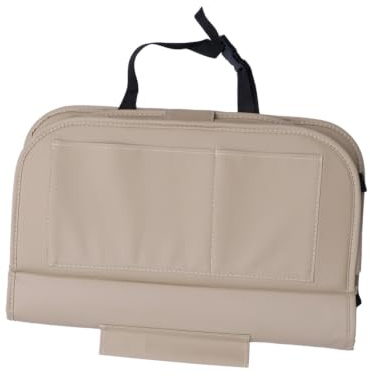 AKOOSY Rücksitzorganizer für Auto Sitz Aufbewahrungstasche mit Klappmechanismus Praktischer Organizer aus Leder Einfach Montierbar und Abnehmbar für Snacks und Utensilien