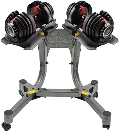 Fyssnn Hantelständer Verstellbar, Hantelablage aus Robustem Gusseisen, 100kg Tragfähigkeit mit 4 Rollen, Für Kurzhanteln & Langhanteln, Home Gym Fitnessstudio