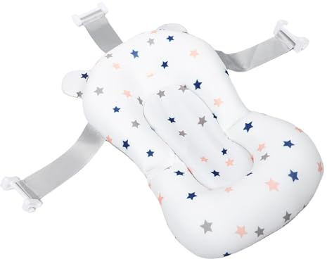 SOPOTUTU Schwimmende Babybadewannenmatte Neugeborenen Badesitz rutschfest Mesh Netzgewebe Weiches Kissen Verstellbar Badewannenstütze Universell Für Babys Badekomfort