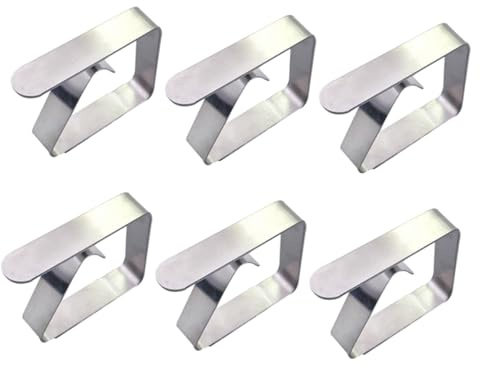 12 Tischdeckenclips 3, 5cm Stück aus 2, 5 bis Edelstahl für Tischstärke | Silberne Klemmen, Windresistent und Einfach zu Verwenden, für Camping und Zuhause, Sichern Tischdecken