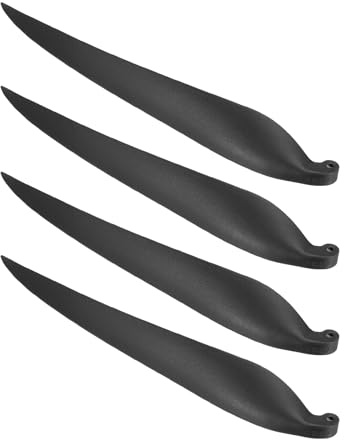 sourcing map RC Glider Propeller Replacement Prop Blades, 18.5x10 Inch RC Folding Propeller Nylon Blades Parts for Spinner D28-D48mm Glider Airplane Prop Replacement(Black, 2 Pairs)