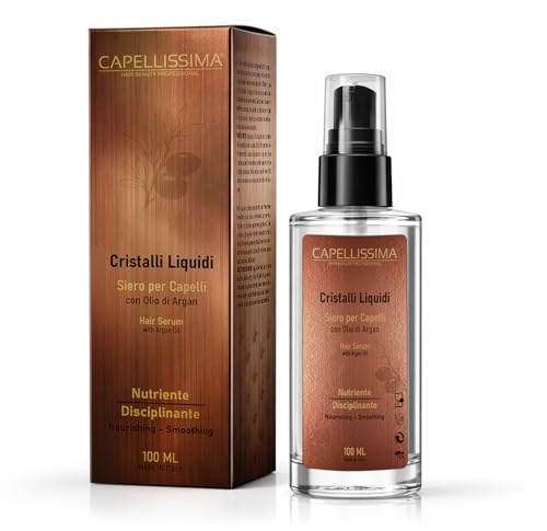 Dermocura Flüssigkristalle für Haare Anti-Frizz und Restrukturierend - Professionelles Haarserum mit Leinsamen, Repariert Spliss und Verleiht Glanz - Haare Sofort Glatt 100 ml (Arganöl)