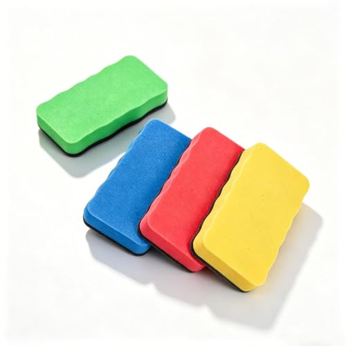mmoonni Esponja para pizarra blanca, 4 unidades, 4 colores, esponja magnética para pizarra blanca, borrador para limpieza en seco en muchas superficies, borrador para pizarras blancas, pizarras y