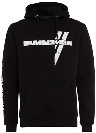Rammstein Kapuzenpullover Weisses Kreuz schwarz, Offizielles Band Merchandise mit Brust-, Rücken- und Ärmeldruck