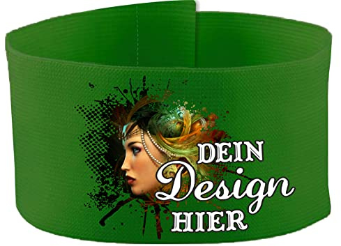 Druckreich größenverstellbare Armbinde/Mediaband personalisiert mit Wunschtext und Wunschmotiv