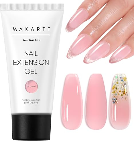 Makartt Hema-Free Poly Nail Gel Natural Pink 50ML Gel Builder for Nail Extension Nail Strengthener Beauty Gift 3D Gels Molder Nail Art Easy DIY at Home Salon