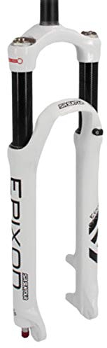 HIOD Forcella da Bicicletta Bicicletta Forchette MTB Shock Pompa Sospensione Smorzamento della Regolazione del Rimbalzo Spalla/Telecomando Tubo Dritto Mountain Bike Forchetta,White-A,29-inch