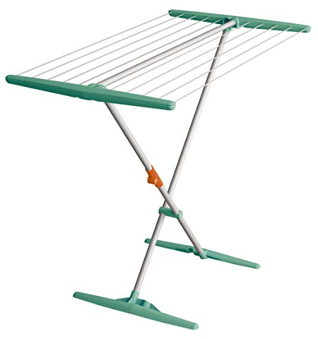 JUWEL Wäschetrockner Superdry Basic Mint (Standtrockner klappbar, Trockner für Bad + Balkon, Trockenlänge 11 m, Wäscheständer mit Twaron-Wäscheleinen) 40804