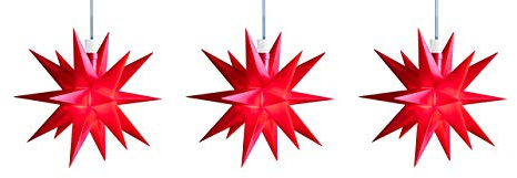 3D LED Stern Weihnachtsstern, Rot, 3er Kette, Ø 12 cm
