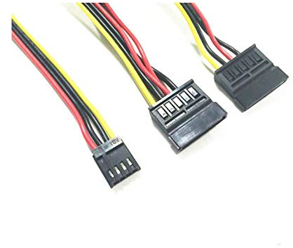 FCQLR para Small 4pin Female Floppy Drive to Dual SATA Power Cable Floppy Drive to SATA Power Cable ITX SATA 0.2m