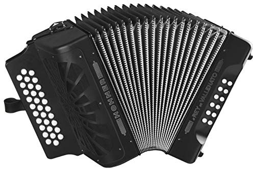 Akkordeon Diat Knöpfe. Hohner Akkordeon mit diatonischen Knöpfen der Königin des ValLENATS BBEBAB Schwarz Silver Grill.