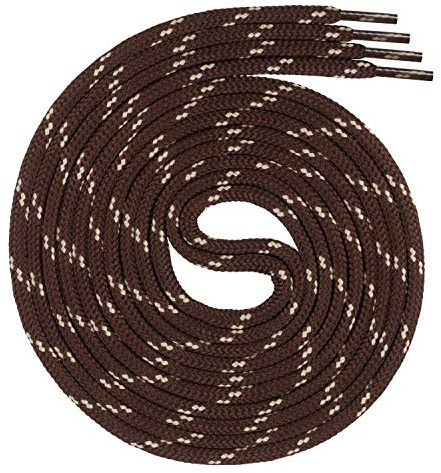 Swissly Skosnören runda ca 4,5 mm diameter för arbetsskor, vandringsskor, stövlar – skosnören, skosnören av polyester – längder 70–220 cm, Brun / beige, 140 cm / ø 4,5mm