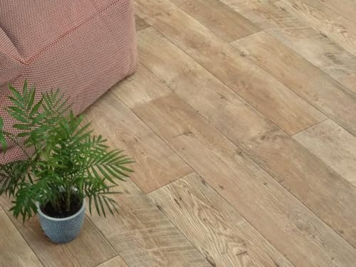 PVC Bodenbelag Vinylboden im gemütlichen robusten Wohn-Stil, Zuschnitt (4m breit / 4m lang)