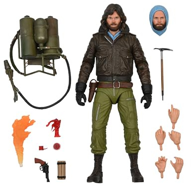 NECA NECA04901 The Thing 7-tums skala actionfigur – Ultimate MacReady v2 R. J tillbehör, kamouflage, tranbär, Tranbär, modern