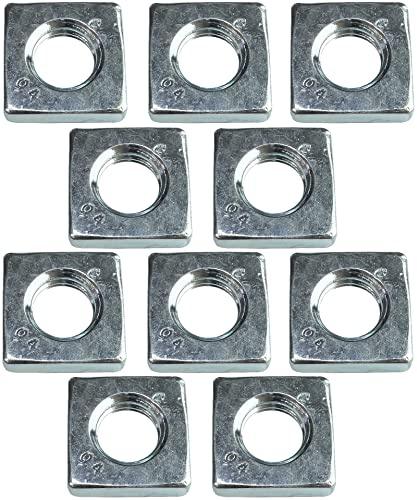 AERZETIX - C49560 - Satz von 10 Vierkantmuttern M10 flach niedrige profil 17.0x5.0mm gewinde metrisch weiblich innengewinde - aus kohlenstoffstahl
