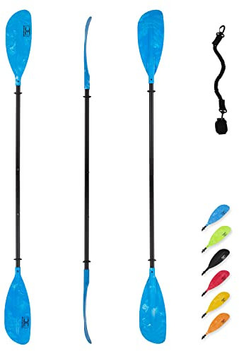 OCEANBROAD Adjustable Kayak Paddle 86in/220cm to 94in/240cm Kayaking Boating Canoeing Oar with Paddle Leash 1 Paddle