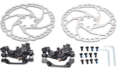 Fahrrad-Scheibenbremsen-Set vorne hinten Bremssättel 160 mm Rotoren Scheibenbremsen-Sets aus Aluminiumlegierung mit Sechskantschlüssel und Schraube für, 2-teiliges Scheibenbremsen-, scheibenbrems