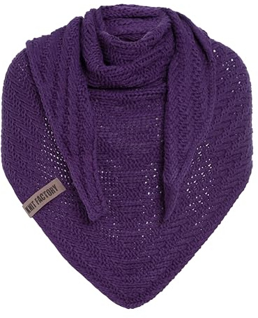 KNIT FACTORY - Dreiecksschal Sally - Damen Strickschal mit Wolle - Grob gestrickten Schal - Hochwertige Qualität - XXL Schal - 220x85 cm