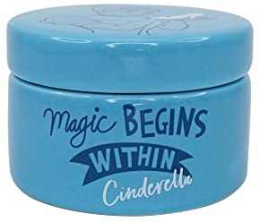 Half Moon Bay Cinderella Keramik Schmuckkästchen rund – Schmuckkästchen mit Deckel – 5,5 x 7,7 cm Home Princess