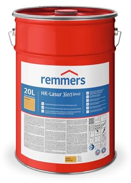 Remmers HK-Lasur 3in1 [plus] eiche hell, matt, 20 L, Lösemittelreduzierte Premium-Holzschutz-Lasur für außen, 3in1, schnelltrocknend, langlebig