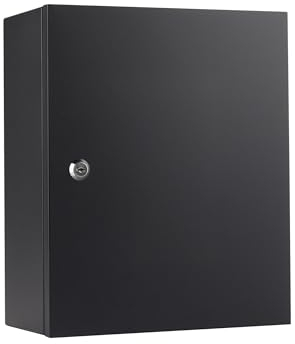 safes uk Black Keycab 40 Key Cabinet Wall Mounted Safe Key Storage for up to 40 Keys With Easy to Use Key Lock Ideal for Hotel School Office Apartments 13D x 30W x 36H cm