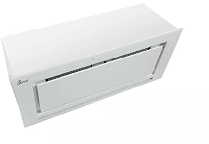 GURARI capó de techo GCH E 217 WH 90 Prime, capó empotrable 90 cm, en blanco, 1000m³/h, tira LED, capó de escape, capó de recirculación, mando a distancia