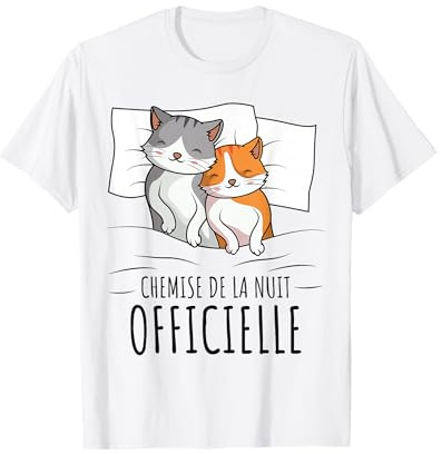 Chat Chemise De La Nuit Officielle T-Shirt