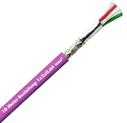Lapp Unitronic BUS PB 2170220 Câble de Bus Blindé, Profibus DP, Violet, 10 | Section 1 x 2 x 0,64 mm2, Double Blindage CEM, Pose Fixe Intérieure, Compatible Bus de Terrain et Câble de Données