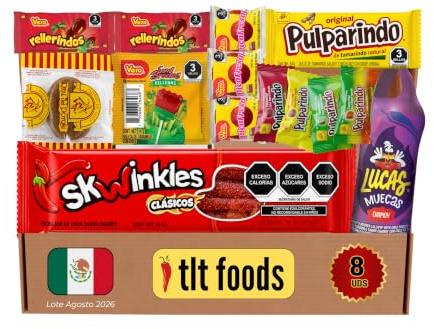 TLT FOODS Lote Dulces Mexicanos – Pack Variedad Chuches Picantes Para Regalar, Mix Surtido Golosinas Caramelos, Candy Box Snacks Mexico, Chamoy, Pelon Pelo Rico, Pulparindo, Tamarindo (S)