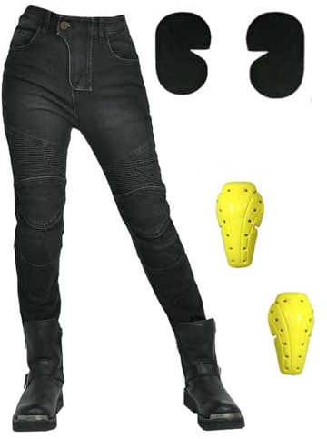 HOMDECR Herren/Damen Slim Fit Motorrad Jeans Mit Protektoren Knie Und Hüftprotektoren Stretch Slim Fit Denim Motorradhose Cargo Motorradjeans Schutzhose Biker Pants