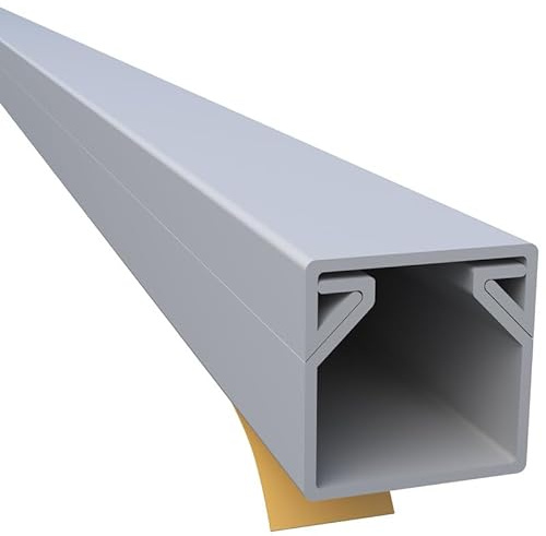 CILSON WDK1212SG 1700010 Kabelkanal Selbstklebend 12x12mm 2m, Grau - 2 Stück 1 m / 1000 mm Unaufdringliche Kabelverlegung, Einfaches Anbringen