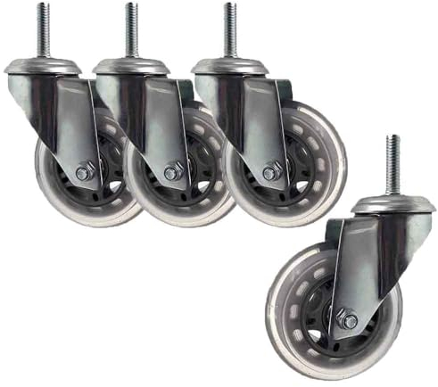 ZYBOWAYL 75mm Strandkorbrollen mit Bremse Möbelrollen aus Gummi M12 Gewinde 360 Grad Schwerlast Lenkrollen Gesamtkapazität 130kg (Color : Swivel)
