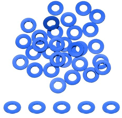 QUARKZMAN 30pz M3 Rondella Piatta Dia Foro 3mm/0.12 per Viti Blu Navy | Guarnizione Alluminio Rondella Svasata Anodizzata, Rondelle Rotondo, Rc/Fpv/Pc/Drone Meccanici Parti Modello