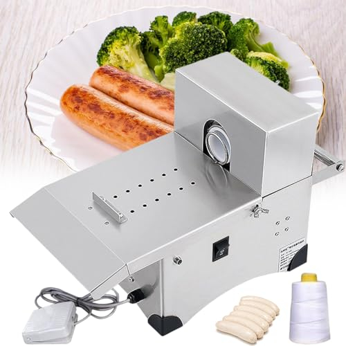 Legatrici elettriche per salsicce, Annodatrice elettrica per salsicce con interruttore a pedale,Lunghezza regolabile e modalità di legatura,Legatrice commerciale per salsicce per ristorante,220V