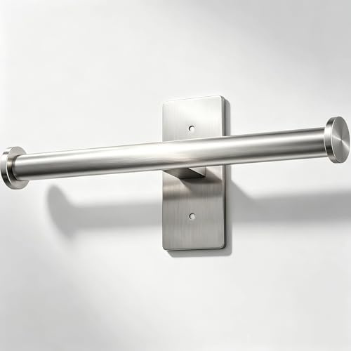 OBODING Doppelte Rolle Toilettenpapierhalter, Edelstahl, Kleber oder Bohren Wandhalterung für Badezimmer (Silber)