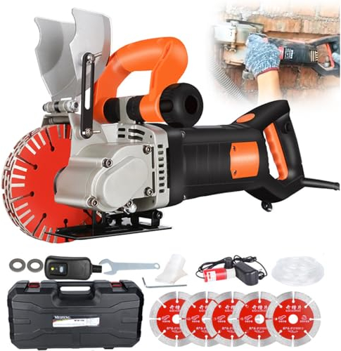 HDaspijh Rainureuse Murale, 4800 W, Machine à Rainurer Les Murs sans PoussièRe avec Une Profondeur De Rainure Maximale De 42 Mm Et Une Largeur De 40 Mm, Coupe-BéTon avec Pompe à Eau