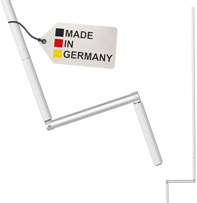 BAUHELD Tringle à manivelle pour volet roulant, 140 cm, fabriquée en Allemagne, manivelle pour palier articulé avec tenons de 11,9 mm de diamètre, manivelle de volet roulant en aluminium inoxydable