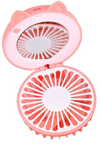 WHAMVOX Ventilateur Portable Usb Rechargeable Avec Miroir Maquillage Mini Ventilateur Poche Silencieux Design Pour Bureau Et Domicile Couleur Aléatoire