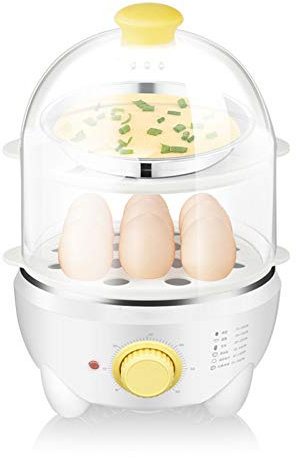 Olla para cocinar, vaporera eléctrica Doble Capa, multifunción, diseño bajo Consumo 350 W, Material PP y Acero Inoxidable 304, Adecuada para hogar o Dormitorio, etc.