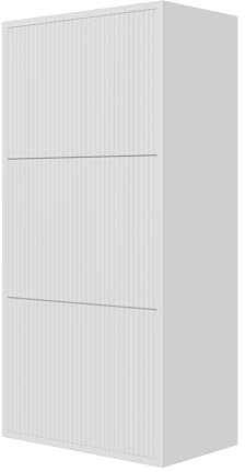 Selsey Schuhschrank Schuhregal 50 cm 3 Klappen Schuh Schrank 12 Paar Schuhe Schuhaufbewahrung Hängend Weiß Veldio